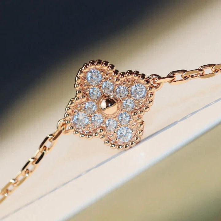 [Spark]CLOVER 20 MOTIFS MALACHITE DIAMOND NECKLACE