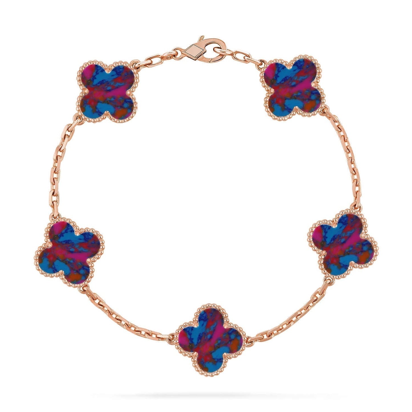 [Spark]CLOVER 5 MOTIF COLOR GEMSTONES BRACELET COLLECTION