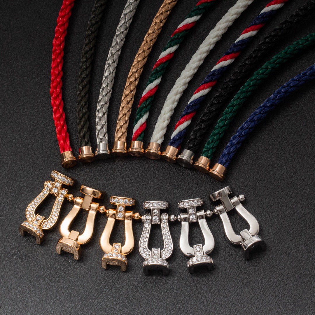 [Spark]FORCE LARGE HORSESHOE HALF DIAMOND BRACELET Spark GOLD