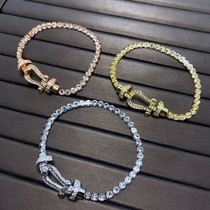 [Spark]FORCE  LARGE HORSESHOE FULL DIAMOND TENNIS BRACELET
